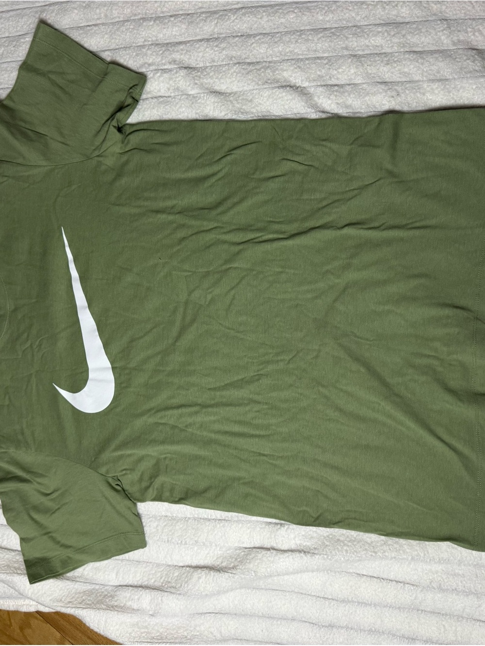 Nike Olive Green T-Shirt with White Swoosh Logo